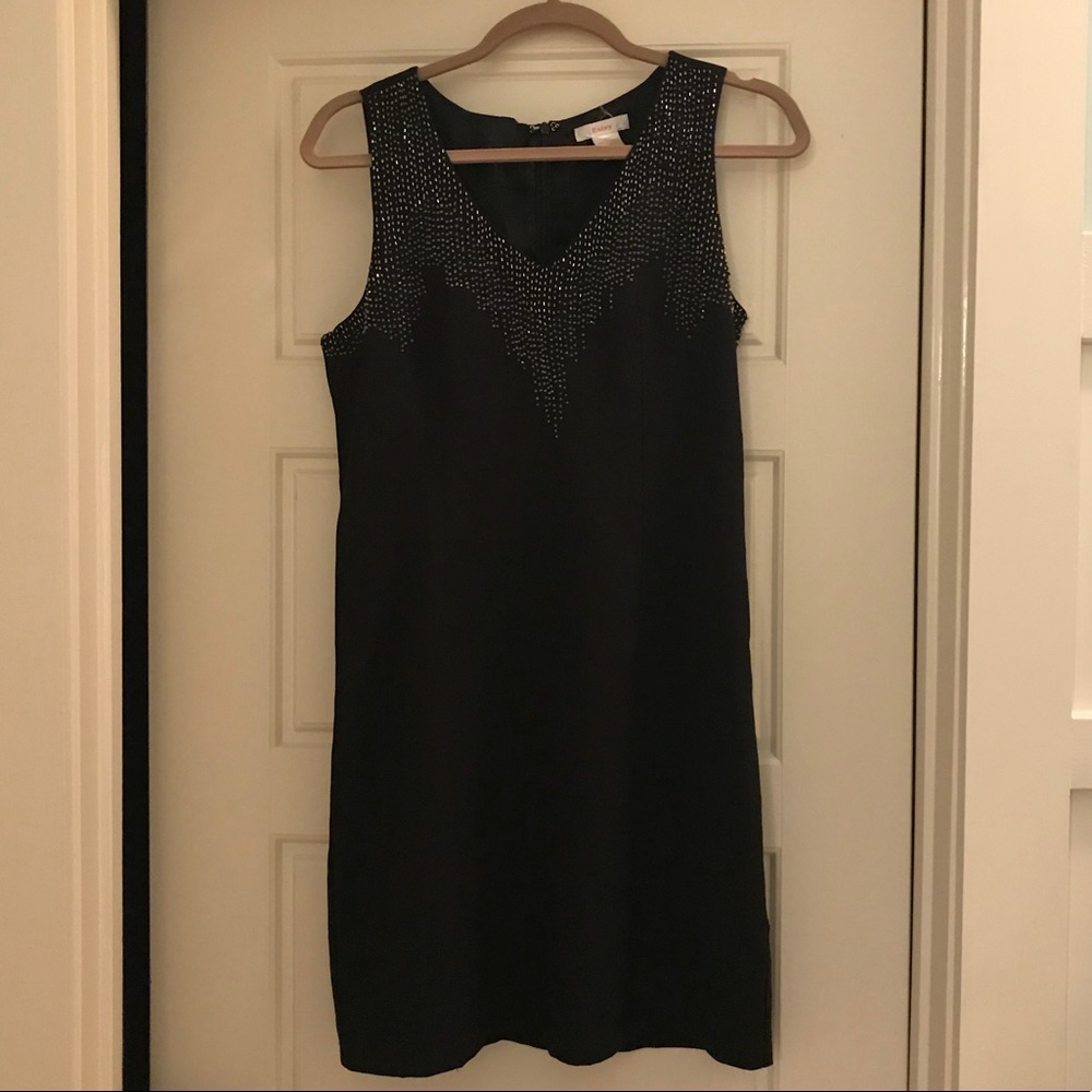Black Beaded Sleeveless Dress